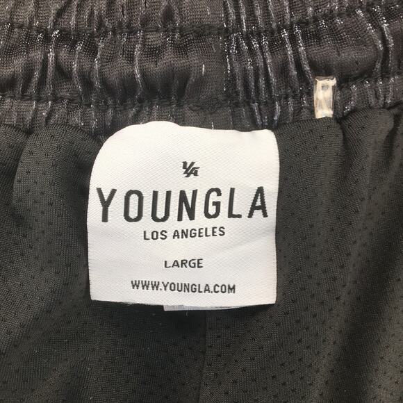 YOUNGLA Black Lined Tatoo Shorts Men's Size Large - Picture 5 of 13